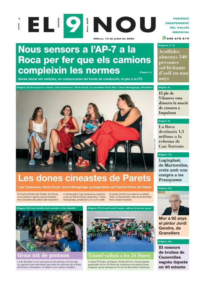 Portada d'EL 9 NOU: «Les dones cineastes de Parets»